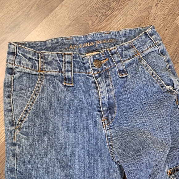 Arizona Jeans Co Girls Size 10 Blue Jeans Stretch Cargo Pockets - Picture 3 of 11